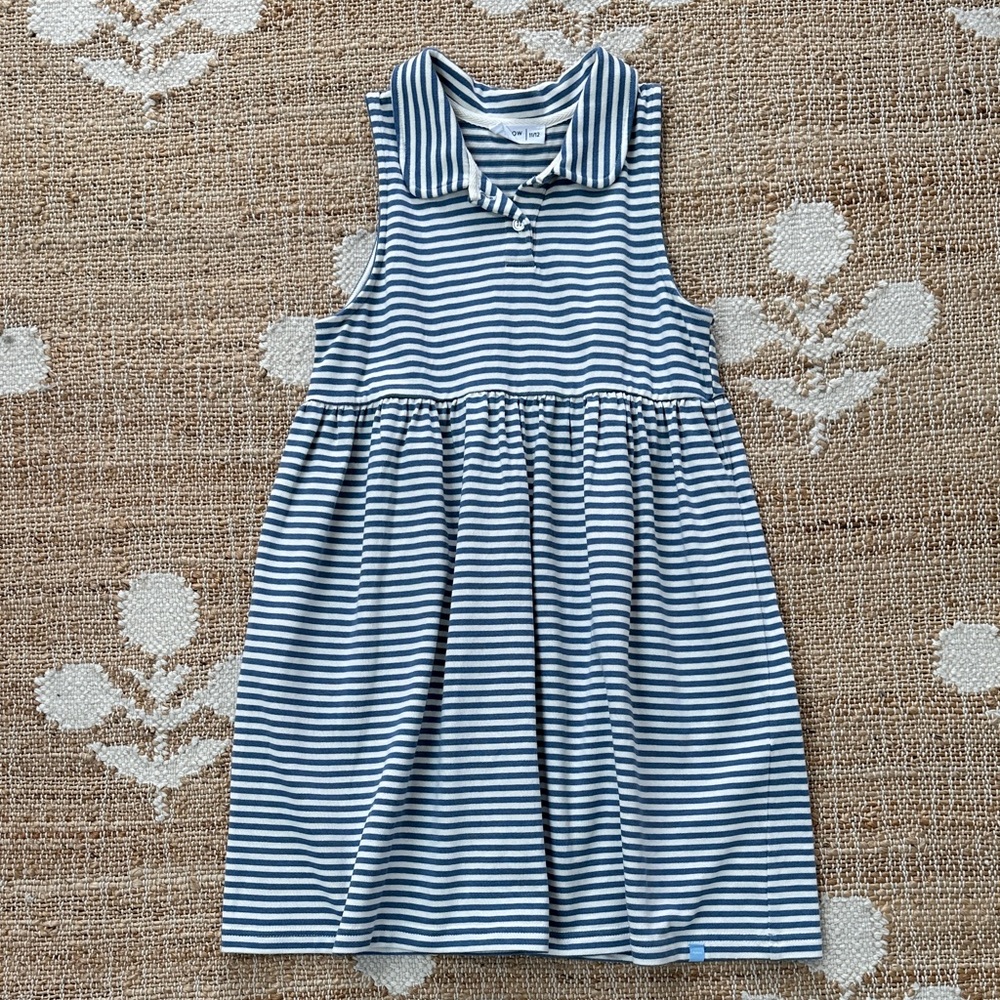 Minnow Blue Stripe Dress 11/12y